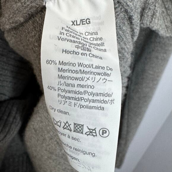 J. Crew Rugged Men's XL Merino Wool Blend Gray Heather Crewneck Sweater Preppy - Picture 7 of 7